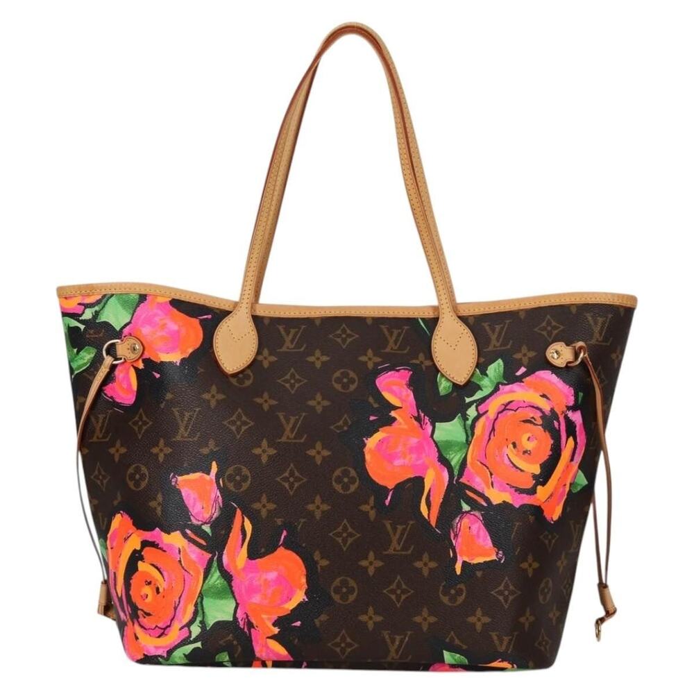 Louis Vuitton Monogram Rose Neverfull MM Tote Bag Brown